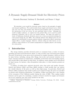 A Dynamic Supply-Demand Model for Electricity Prices