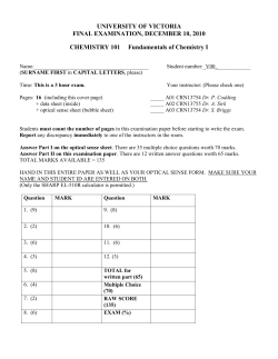 Sample Exam - University of Victoria