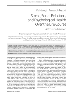 Stress, Social Relations, and Psychological Health Over the Life
