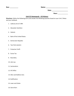 Due: ______ Name: Date: Unit 2C Homework &ndash; US History