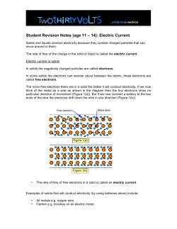 Student Revision Notes (age 11 – 14): Electric Current