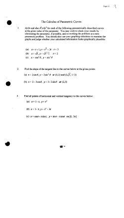 The Calculus of Parametric Curves