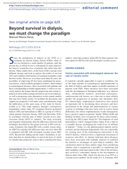 Beyond survival in dialysis, we must change the paradigm