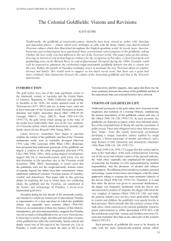 The Colonial Goldfields: Visions and Revisions