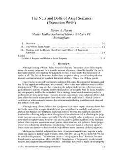 The Nuts and Bolts of Asset Seizures (Execution Writs)