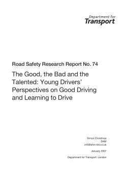 The Good, the Bad and the Talented: Young Drivers` Perspectives