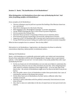 The Justification of Civil Disobedience