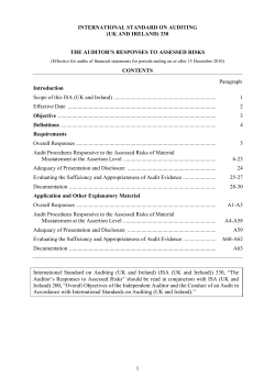 ISA 330 The auditor`s responses to assessed risks