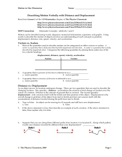 Describing Motion Verbally with Distance