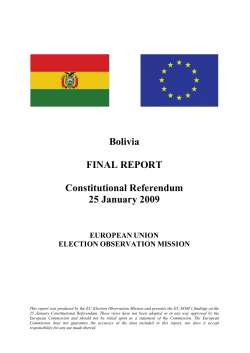 Bolivia FINAL REPORT Constitutional Referendum 25 January 2009