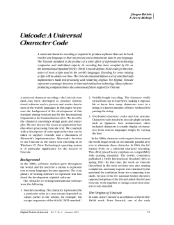 Unicode: A Universal Character Code