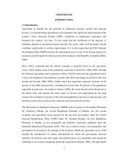 1 CHAPTER ONE INTRODUCTION 1.1 Introduction Agriculture in