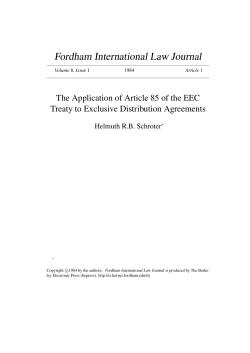 The Application of Article 85 of the EEC Treaty to