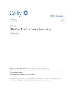 "The Only Rose": A Central Jewett Story