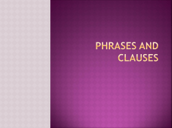 Phrases and clauses