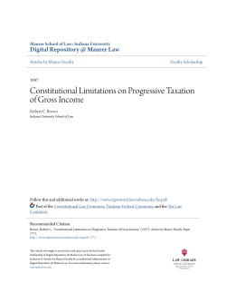 Constitutional Limitations on Progressive Taxation of Gross Income