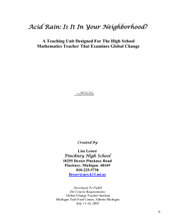 Acid Rain: Is It In Your Neighborhood?