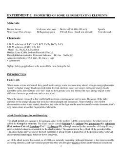 EXPERIMENT 6: PROPERTIES OF SOME REPRESENTATIVE
