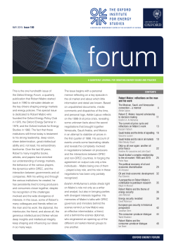 Publication - Oxford Institute for Energy Studies