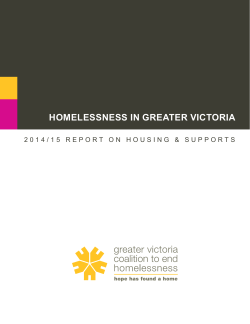 Homelessness in Greater Victoria - Greater Victoria Coalition to End