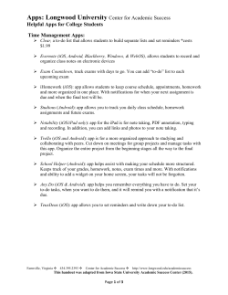 Apps: Longwood University Center for Academic Success Helpful