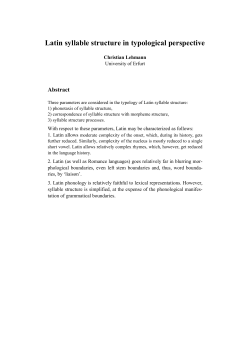 Latin syllable structure in typological perspective
