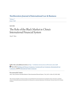 The Role of the Black Market in China`s International Financial System