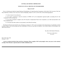 Proxy Materials - Central Securities Corporation