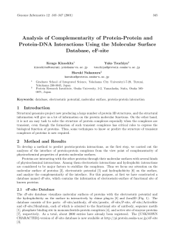 Analysis of Complementarity of Protein-Protein and Protein