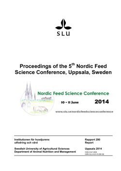 Proceedings of the 5 Nordic Feed Science Conference