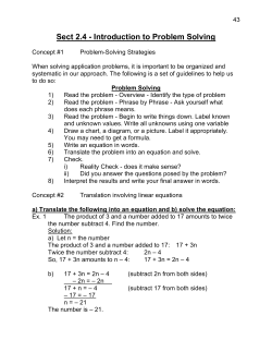 Section 2.4 Applications of Linear Equations