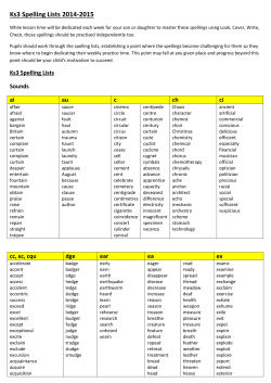 Ks3 Spelling Lists 2014-2015