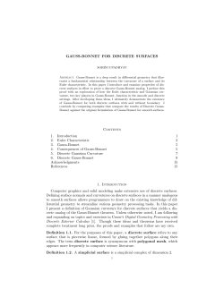 GAUSS-BONNET FOR DISCRETE SURFACES Contents 1