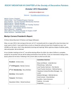 October 2013 Newsletter - Rocky Mountain Hi Chapter of