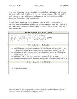 4th Grade Math Parent Letter Chapter 3