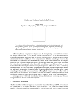 Inflation and Creation of Matter in the Universe Inflationary theory