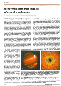Risks to the Earth from impacts of asteroids and comets