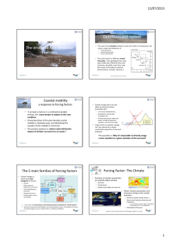 The driving factors of coastal evolution Definitions and context