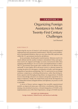 Organizing Foreign Assistance to Meet Twenty