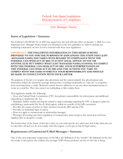 CAN SPAM Compliance Document