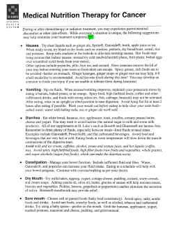 Medical Nutrition Therapy for Cancer
