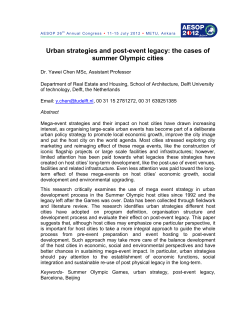 Urban strategies and post-event legacy: the cases of summer