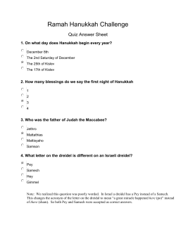 Ramah Hanukkah Challenge