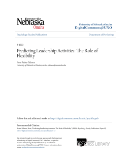 Predicting Leadership Activities: The Role of Flexibility