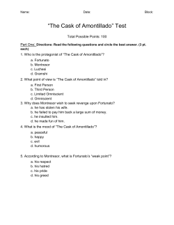 “The Cask of Amontillado” Test