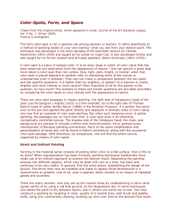 Color-Spots, Form, and Space