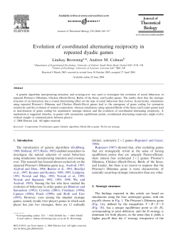 Evolution of coordinated alternating reciprocity in repeated dyadic