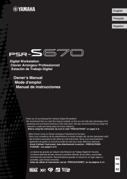PSR-S670 Owner`s Manual