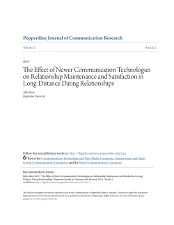 The Effect of Newer Communication Technologies on Relationship