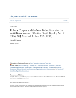 Habeas Corpus and the New Federalism after the Anti